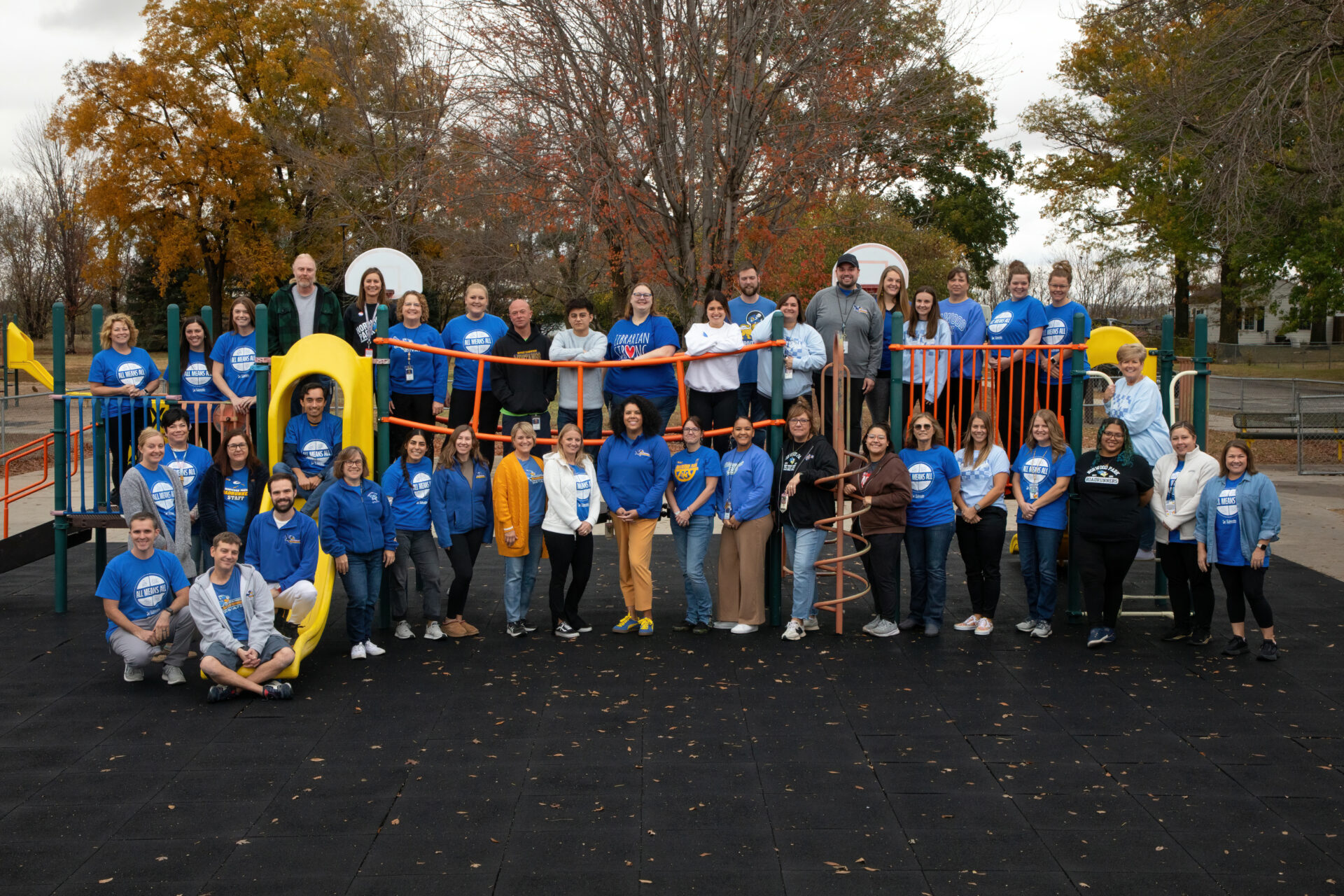 Norwood Park Staff Photo 2024-25 taken on the Playground